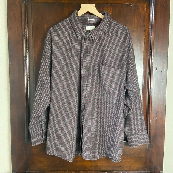 Abercrombie & Fitch Oversized Plaid Shirt - Red and Gray - Picture 1 of 5